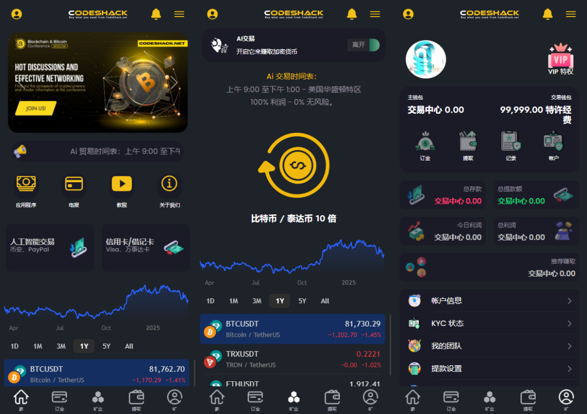 AI量化投资源码 海外版区块链理财交易所源码 ai交易源码-ABC库