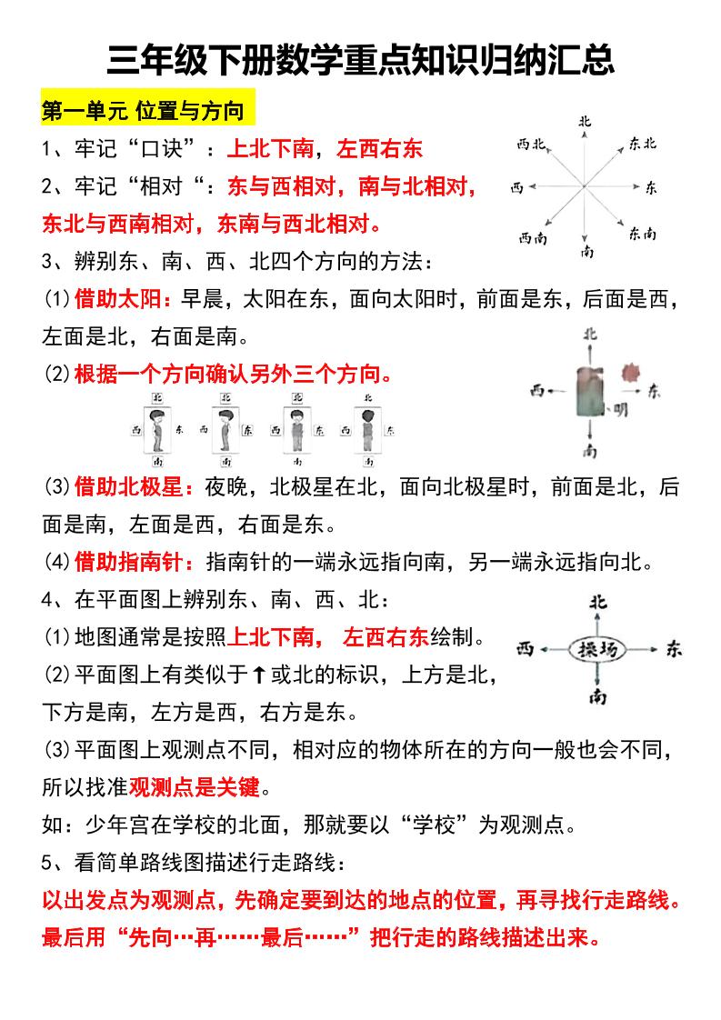 三下数学重点知识归纳汇总-ABC库